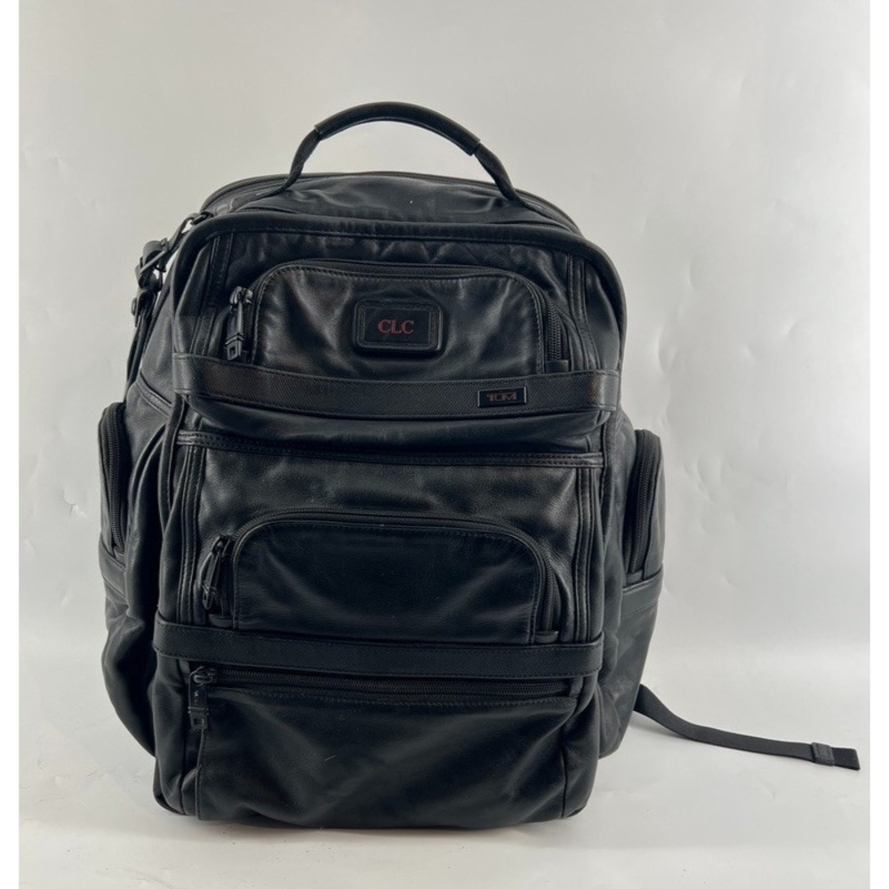TUMI Alpha 2 T-Pass Business Class Leather Brief Pack Backpack 96578D2 Black